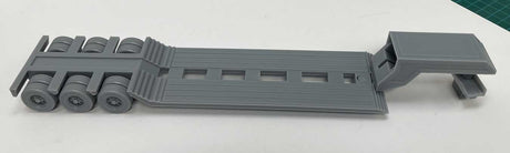 Lowboy Trailer with Hitch 3D Printed Kit -- Unpainted-1