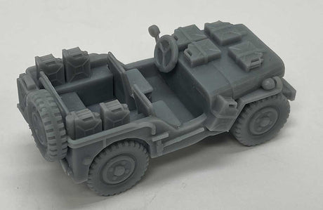 WWII Willys Jeep with Gerry Cans - 3-D Printed Kit -- Unpainted