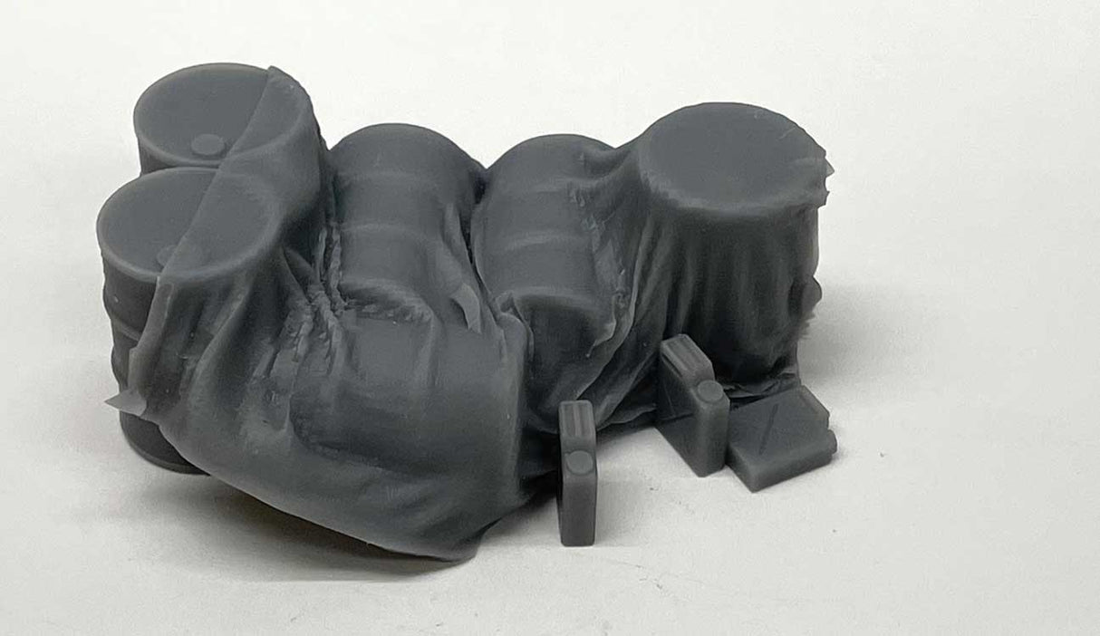 Dumped Fuel Oil Drum Stack -- Unpainted Cast Resin