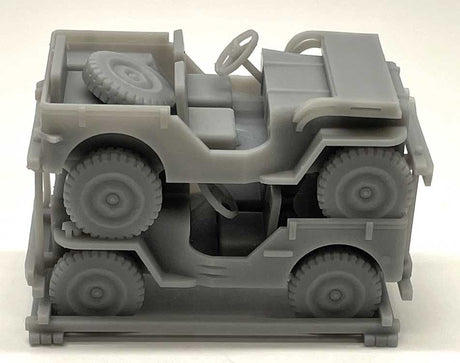 Jeeps Stacked for Transport -- Unpainted 3-D Print pkg(2)