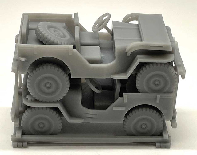 Jeeps Stacked for Transport -- Unpainted 3-D Print pkg(2)
