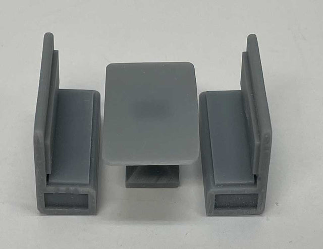 4' Booth and Table Set -- Unpainted 3D Print - 2 Booths and 1 Table