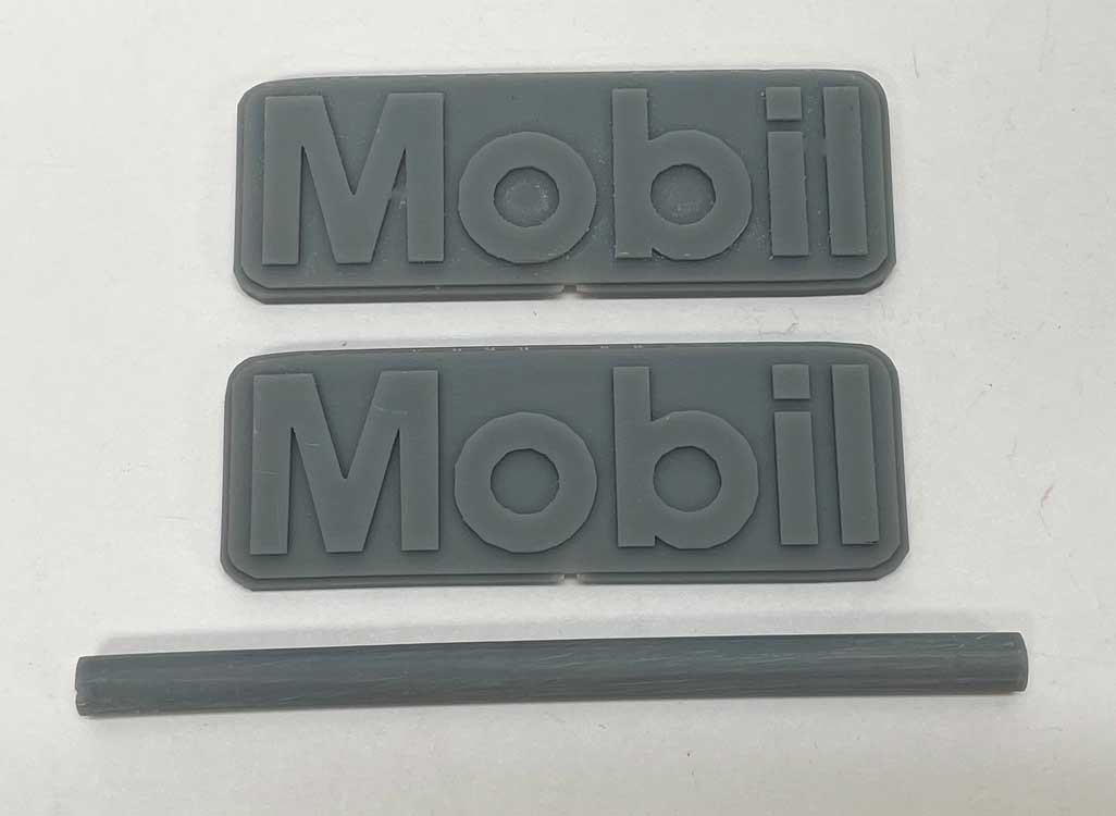 Mobil Gas Station Sign w/Mast -- Unpainted 3D Print