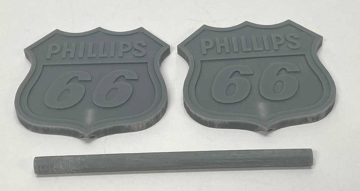 Phillips 66 Gas Station Sign w/Pole -- Unpainted 3D Print
