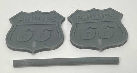 Phillips 66 Gas Station Sign w/Pole -- Unpainted 3D Print