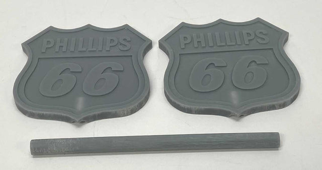 Phillips 66 Gas Station Sign w/Pole -- Unpainted 3D Print