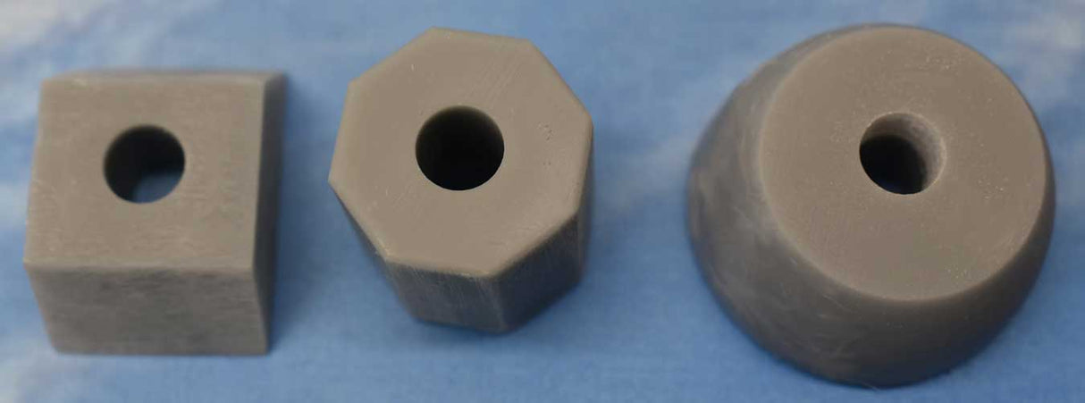 Bases for Gas Station Sign - 3D Printed Parts -- 1 Set of 3 Styles (unpainted)