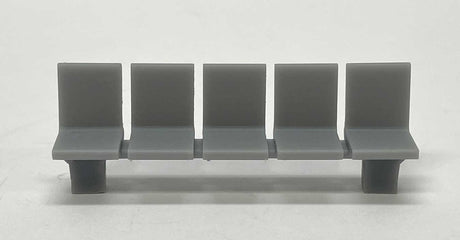 Platform/Waiting Room Seats - Flat Back and Seat -- Unpainted 3D Print