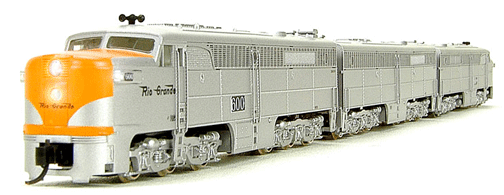 Diesel PA2/PB2/PA2 Set Both A's Powered w/LokSound/DC/DCC, Caliornia Zephyr -- 600-1st/2nd/600/600-3rd, Dummy B Denver, Rio Grande, Western