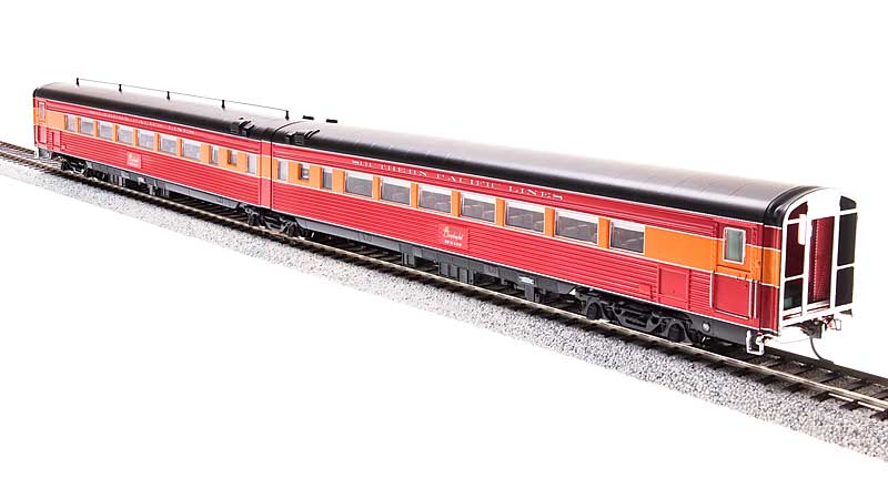 SP Morning Daylight Articulated Coach w/Antenna - Ready to Run -- Southern Pacific #2469, 2470 (1941 Pre-War Scheme, red, orange)