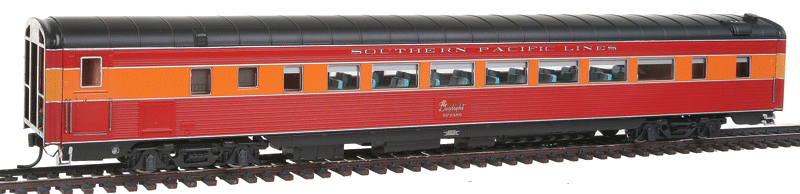 SP Morning Daylight Coach - Ready to Run -- Southern Pacific #2486 (1941 Pre-War Scheme, red, orange, Lines Lettering)