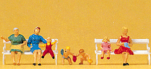 Pedestrians -- Women & Children On Benches