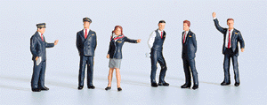 Figure Set -- Modern Amtrak Train Crew pkg(6)