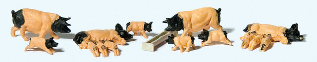 Pigs -- Light Brown, Black pkg(8)