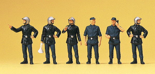 French Firemen pkg(6) -- Wearing Modern Helmets