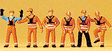Railroad Personnel -- Railway Workers - German Federal Railway pkg(6)