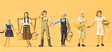 People Working -- Female & Male Farm Workers pkg(6)