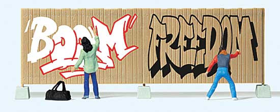 Graffiti Artists -- 2 Figures & Fence-2