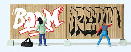 Graffiti Artists -- 2 Figures & Fence-2