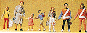 Pedestrians -- Adult with 3 Kids & 2 Crossing Guards
