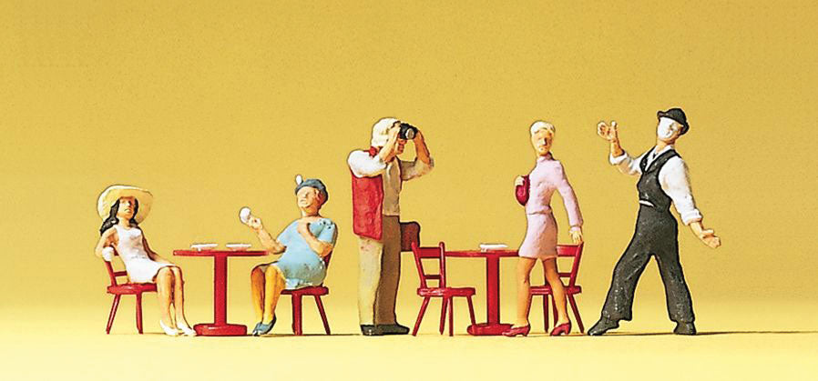 People Working -- Pantomine In Cafe with Guests pkg(5)