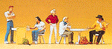 Recreation & Sports -- Students/Artists In Cafe