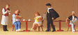 Spectators -- Tourists, Waiter & Artist