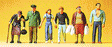 Pedestrians -- Passers-By w/Policeman
