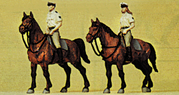 Police Mounted On Horseback -- German Officers in Summer Uniform