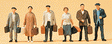 Passengers -- Standing Travelers w/Luggage Set #1 Era III-1