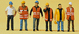 Modern Workmen -- With Warning Vests pkg(6)