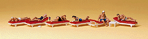 Recreation & Sports -- Sunbathers on Lounges