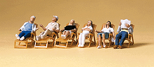 Recreation & Sports -- Tourists Resting on Folding Chairs