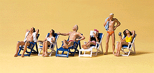 Recreation & Sports -- Sunbathers on Folding Chairs