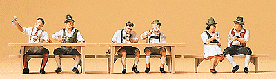 Oktoberfest Goers #1 Seated At Tables -- pkg(6)