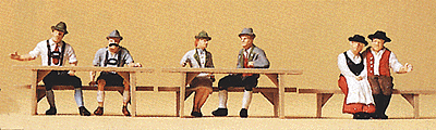 Oktoberfest Goers #2 Seated At Tables -- pkg(6)