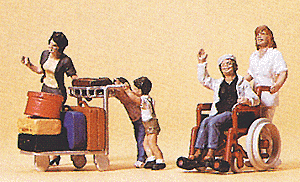 Passengers -- Travelers Pushing Cart & Wheelchair #1