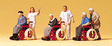 Pedestrians -- Elderly Being Pushed in Wheelchairs pkg(3) - 2 Figures Each