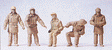 Emergency - Modern German Firefighters - Unpainted Figure Set -- Engineers/Pump Operators at the Engine pkg(5)