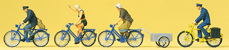 Sports & Recreation -- Cyclists w/Bicycle Trailer pkg(4)