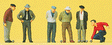 Sports & Recreation -- Lawn Bowling Players pkg(6)