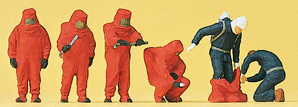 Emergency Workers -- Firefighters in Hazmat Suits pkg(6)