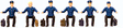 Railroad Personnel -- Seated DB (German) Locomotive Drivers pkg(6)