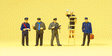 Railroad Personnel -- 1940s-70s Railroad Personnel pkg(5)