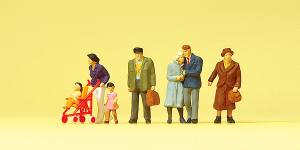 Pedestrians -- Pedestrians w/Stroller pkg(6)