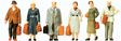 Walking Passengers w/Luggage -- Early Era III pkg(6)