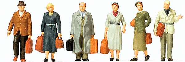 Walking Passengers w/Luggage -- Early Era III pkg(6)