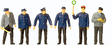 Railroad Personnel -- German (DB) Railroad Personnel pkg(6) Early Era III