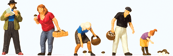 Sports & Recreation - Mushroom Pickers -- 2 Women, 2 Men, Girl, Mushrooms