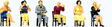 Sports & Recreation Seated Spectators Clapping -- 2 Men, 4 Women